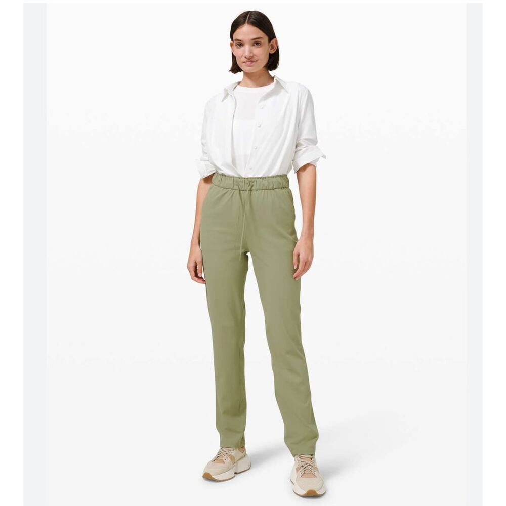 Lululemon Keep Moving High Rise Full Length Pant Rosemary Green 10 Travel Summer